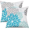 thumbnail image 1 of Outdoor Pillows Waterproof Pillow Covers 20x20 Set of 2 Blue Floral Decorative Throw Pillows Summer Pillow Covers Outdoor Pillows for Patio Furniture DFX, 1 of 6