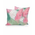thumbnail image 1 of Outdoor Pillows Waterproof, Pink Green Palm Leaves Throw Pillows with Inserts Included, Summer Tropical Plants Botanical Indoor Outdoor Decorative Lumbar Pillow for Bed/Couch/Patio 16"x16", 2Pcs, 1 of 8