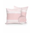 thumbnail image 1 of Outdoor Pillows Waterproof, Pink Striped Throw Pillows with Inserts Included, Modern Color Block Farmhouse Stripes Indoor Outdoor Decorative Lumbar Pillow for Bed/Couch/Patio 18"x18", 2Pcs, 1 of 8