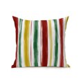 thumbnail image 1 of Outdoor Pillows Waterproof, Red Green Stripe Bedding Throw Pillows with Insert for Couch Sofa Bed, Modern Abstract Colorful Striped 16x16 Inch Pillowcases Decorative Camping Patio Pillow Set of 1, 1 of 8