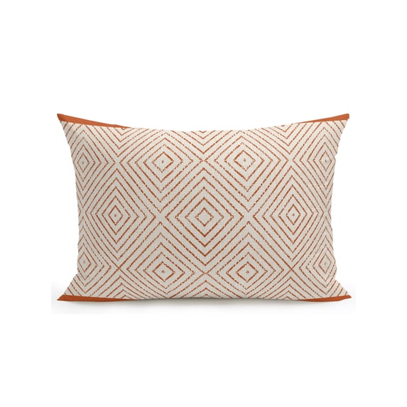 Outdoor Pillows Waterproof, Red Lattice Geometric Bedding Throw Pillows with Insert for Couch Sofa Bed, Aesthetics Luxury Abstract Art 12x20 Inch Pillowcases Decorative Camping Patio Pillow Set of 1