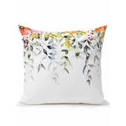 Outdoor Pillows Waterproof, Sage Green Eucalyptus Bedding Throw Pillows with Insert for Couch Sofa Bed, Spring Farmhouse Tulips Leaves 16x16 Inch Pillowcases Decorative Camping Patio Pillow Set of 1
