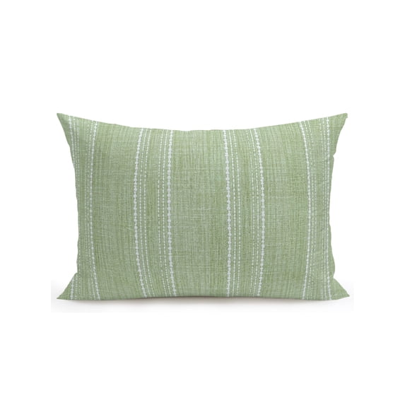 Outdoor Pillows Waterproof, Sage Green Stripe Bedding Throw Pillows with Insert for Couch Sofa Bed, Farmhouse Modern Minimalist Geometric 12x20 Inch Pillowcases Decorative Patio Pillow Set of 1