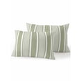 thumbnail image 1 of Outdoor Pillows Waterproof, Sage Green Stripe Bedding Throw Pillows with Insert for Couch Sofa Bed, Modern Striped Minimalist Geometric Lines 12x20 Inch Pillowcases Decorative Patio Pillow Set of 2, 1 of 8