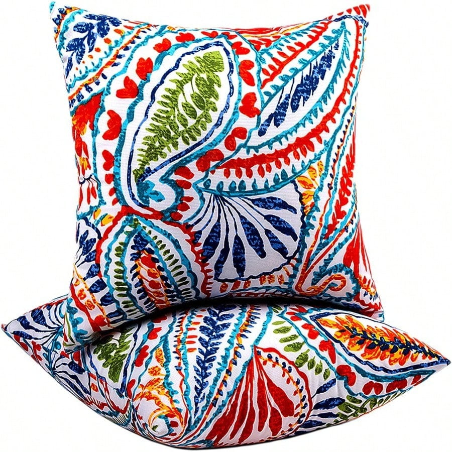 Outdoor Pillows Waterproof Set of 2 Outdoor Throw Pillows with Insert Included 18×18 Inch Outdoor Pillow for Patio Furniture