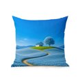 thumbnail image 1 of Outdoor Pillows Waterproof, Sky Blue Bedding Throw Pillows with Insert for Couch Sofa Bed, Natural Landscape Country Tree Flowers 18x18 Inch Pillowcases Decorative Camping Patio Pillow Set of 1, 1 of 8