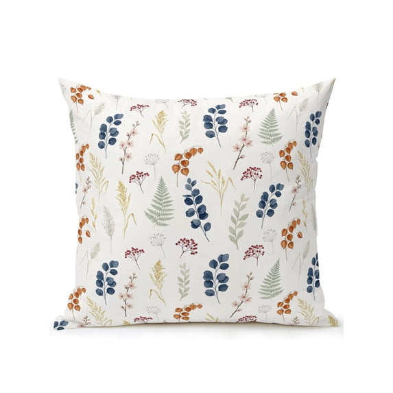 Outdoor Pillows Waterproof, Spring Floral Bedding Throw Pillows with Insert for Couch Sofa Bed, Berry Farmhouse Flowers Elegant 16x16 Inch Pillowcases Decorative Camping Patio Pillow Set of 1