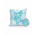 thumbnail image 1 of Outdoor Pillows Waterproof, Teal Starfish Coastal Throw Pillows with Inserts Included, Summer Coral Shell Beach Nautical Indoor Outdoor Decorative Lumbar Pillow for Bed/Couch/Patio 16"x16", 1Pcs, 1 of 8