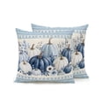 thumbnail image 1 of Outdoor Pillows Waterproof, Thanksgiving Pumpkins Bedding Throw Pillows with Insert for Couch Sofa Bed, Blue Fall Eucalyptus Autumn Rustic Flowers 16x16 Inch Pillowcases Patio Pillow Set of 2, 1 of 8