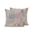 thumbnail image 1 of Outdoor Pillows Waterproof, Vintage Patchwork Bedding Throw Pillows with Insert for Couch Sofa Bed, Rustic Floral Farmhouse Plaid Wooden Plank 16x16 Inch Pillowcases Decorative Patio Pillow Set of 2, 1 of 8