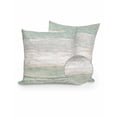 thumbnail image 1 of Outdoor Pillows Waterproof, Vintage Sage Green Grey Throw Pillows with Inserts Included, Farmhouse Barn Wooden Striped Indoor Outdoor Decorative Lumbar Pillow for Bed/Couch/Patio 18"x18", 2Pcs, 1 of 8