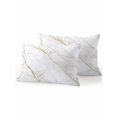 thumbnail image 1 of Outdoor Pillows Waterproof, White Gold Marble Bedding Throw Pillows with Insert for Couch Sofa Bed, Modern Farmhouse Abstract Patterned 12x20 Inch Pillowcases Decorative Patio Pillow Set of 2, 1 of 8