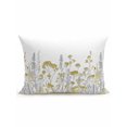 thumbnail image 1 of Outdoor Pillows Waterproof, Yellow Spring Floral Bedding Throw Pillows with Insert for Couch Sofa Bed, Elegant Pastoral Flowers 12x20 Inch Pillowcases Decorative Camping Patio Pillow Set of 1, 1 of 8