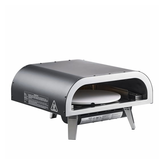 Outdoor Pizza Oven, 12 in Propane Gas Pizza Maker, Portable Pizza-Cooker with Electric Rotation, Thickened Pizza-Stone, Carry Bag, Propane Pizza-Oven for Outside Backyard Patio Camping, Black