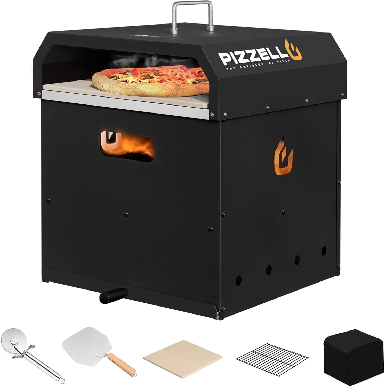 Outdoor Pizza Oven 4 in 1 Wood Fired 2Layer Detachable Outside Ovens