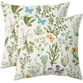 thumbnail image 1 of Outdoor Plant Throw Pillow Covers 18x18 Inch Green Vintage Botanical Pillow Case Farmhouse Leaves Floral Couch Cushion Cover Waterproof Pillowcases Decorative for Bed Sofa Patio, 1 of 6