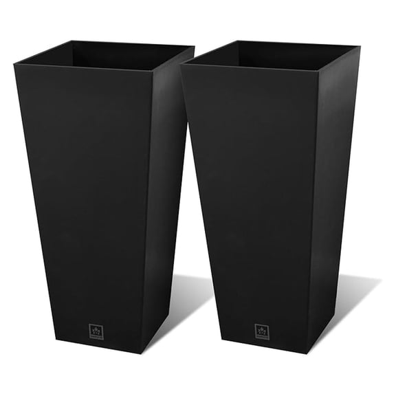 Outdoor Planter 30 Inch Large Tall Planters for Outdoor and Indoor Plants, Modern Tapered Design, Weather Resistant with Drainage Holes and Removable Insert Tray