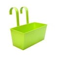 thumbnail image 1 of Outdoor Planter Box, Hanging Planter, Metal Planter, Deck Railing, Trough Planter, Lime Green, Balcony Space, 1 Pc, 1 of 6