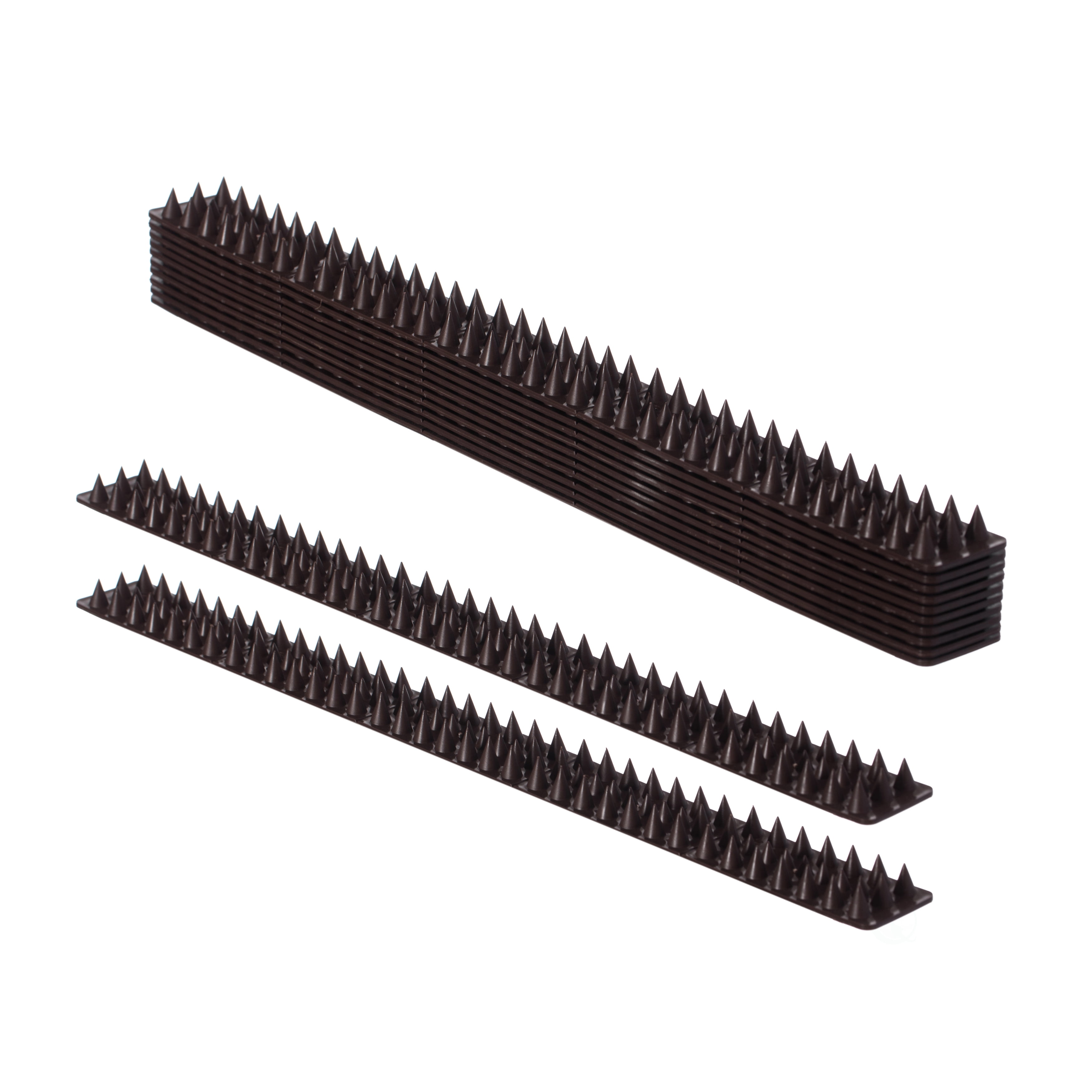 Brown Outdoor Plastic Repellent Fence Spikes for Birds, 10 Pack
