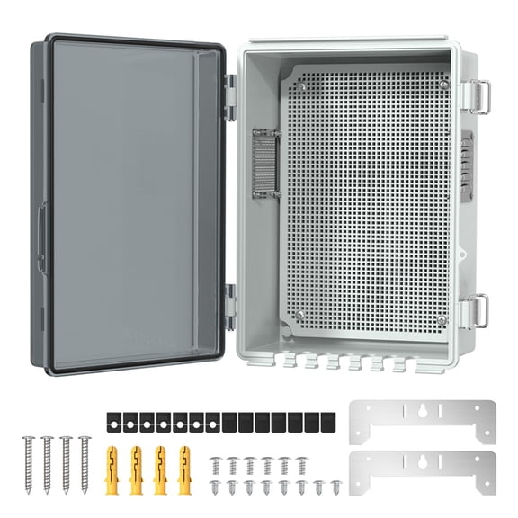 Outdoor Plastic Waterproof Distribution Box with U-Shaped Hole Outdoor Hinge Power Box Outdoor Waterproof Junction Box
