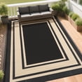 thumbnail image 1 of Outdoor Plastic Waterproof Rug 8'x 10' for Patio, Porch, Deck, Backyard, Balcony, Reversible, Geometric, 1 of 8