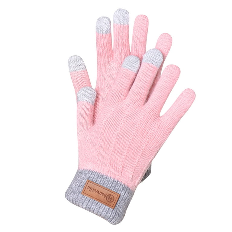 Outdoor Play Equipment Winter Warm Touchscreen Gloves for Men & Women  Touchs Screen Fleece Lined Knit Anti-Slip Ski Keep Warm Glove Alpaca Fleece  Pink