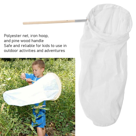 Outdoor Play Net For Bug Catching, Safe Reliable Polyester Mesh With Long Handle, 12.2" Diameter