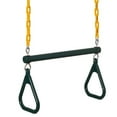 thumbnail image 1 of Outdoor Playground Gym Heavy Duty Kids Fun Hanging Trapeze Bar, Green Steel Bar and Yellow Chain Swing Playsets, 1 of 1