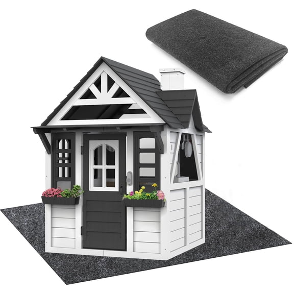 Outdoor Playhouse Mat 2PACK 59x30 in Non Slip Backing Outdoor Play Mat Playhouse Activity Pad Rug Waterproof House Play Mat for Outside Game
