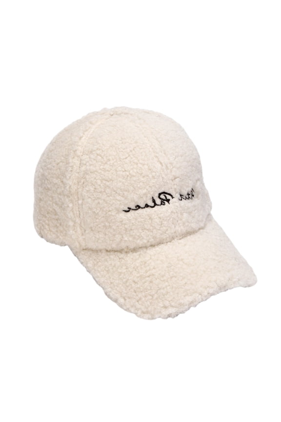 Outdoor Plush Baseball Cap Adjustable Hat with Embroidery Letter Casual Hiphop Cycling Duckbill Cap for Boy Girls Unisex