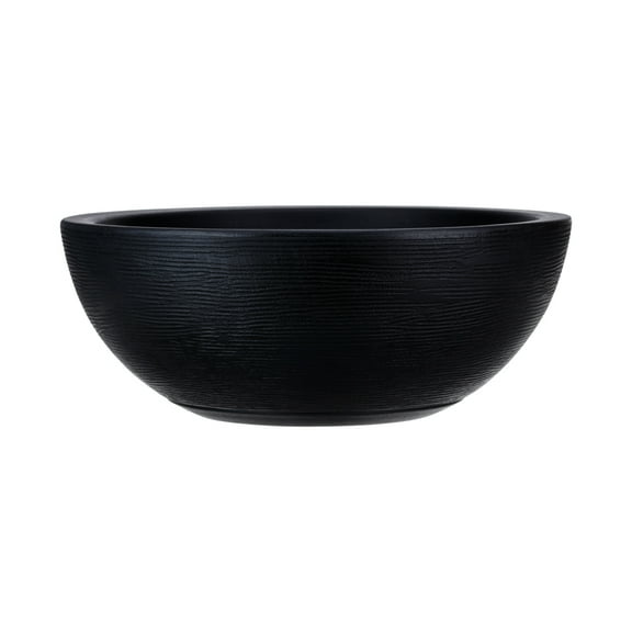 Outdoor Polyethylene Floridis Garden Bowl Planter, Removable Saucer, Drainage Hole, Indoor/Outdoor, Large Planter Bowl 20x7.50 inches, for Garden, Patio, Yard, Pool, Black