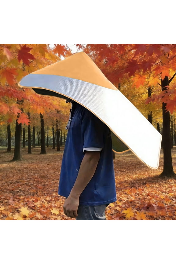 Outdoor Poncho Sun Rain Hat with Cape, Wide Brim Waterproof Breathable Hooded Hat for Fishing Hiking Gardening Camping Sun Protection