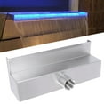 thumbnail image 1 of Outdoor Pool Fountain, Stainless Steel Rectangular 11.8" Long Waterfall Spillway with Pipe Connector LED Light Strip for Garden, 1 of 6