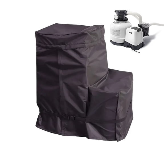 Outdoor Pool Pump Cover Waterproof 600D Oxford, High/Low Profile Adjustable Fit 2-4 HP Pumps, UV-Resistant Dust-Proof All-Season Protection, Black