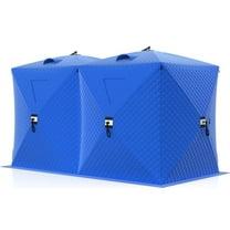Outdoor Pop-Up Ice Fishing Tent for 6-8 People, Ice Fishing Shelter with Triple-Layer Insulation Spacious & Functional Interior
