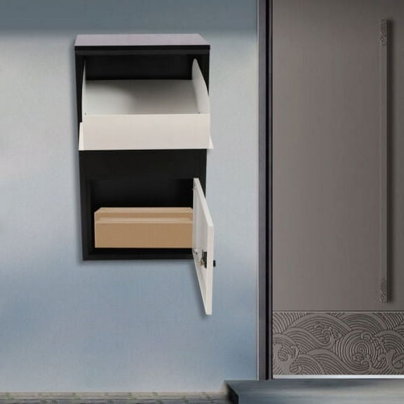 Outdoor Porch Black Package Delivery Box Mail Parcel Drop Mailbox Home Container