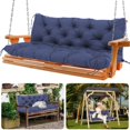 thumbnail image 1 of Outdoor Porch Swing Cushion with Backrest Waterproof 2-3 Seater Swing Replacement Cushions Thicken 4" Bench Swing Cushions for Outdoor Furniture Yard Patio Garden Backyard (Navy blue-40x40 inch), 1 of 6
