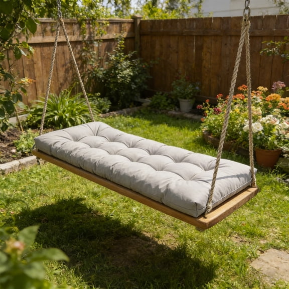 Outdoor Porch Swing Cushion Replacement Seat Pad Waterproof Thick Mat, Non Slip Durable Easy Clean Weather Resistant Design, for Patio Garden Balcony Porch Swing Bench Home Outdoor Furniture