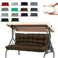 thumbnail image 1 of Outdoor Porch Swing Cushions, 4" thick patio swing cushions 3 Seater for outdoor furniture, Waterproof Bench Replacement Cushion with Ties(Coffee color-71×40in), 1 of 6