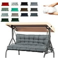 thumbnail image 1 of Outdoor Porch Swing Cushions, 4" thick patio swing cushions 3 Seater for outdoor furniture, Waterproof Bench Replacement Cushion with Ties(Light gray-55×40in), 1 of 6