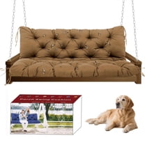 Outdoor Porch Swing Cushions High Quality Patio Swing Cushions 3 Seater Replacement with Backrest And Ties Thicken 4" Swing Cushions Replacement for Outdoor Furniture Lawn Garden