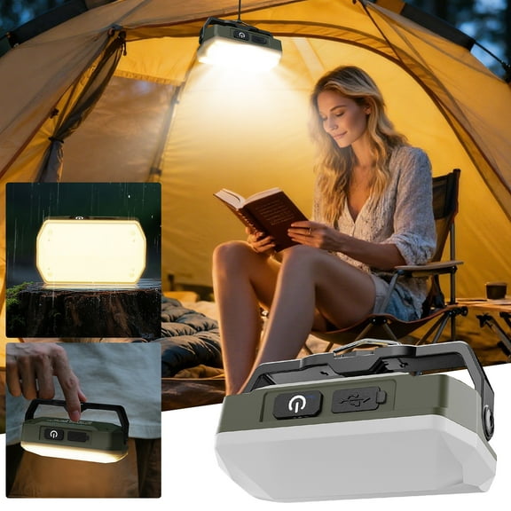 Outdoor Portable Camping Light Floodlight with Long Battery Life, Magnetic Base Hands-Free Emergency Light, Adjustable Brightness Work Light for Maintenance Camping Roadside Use