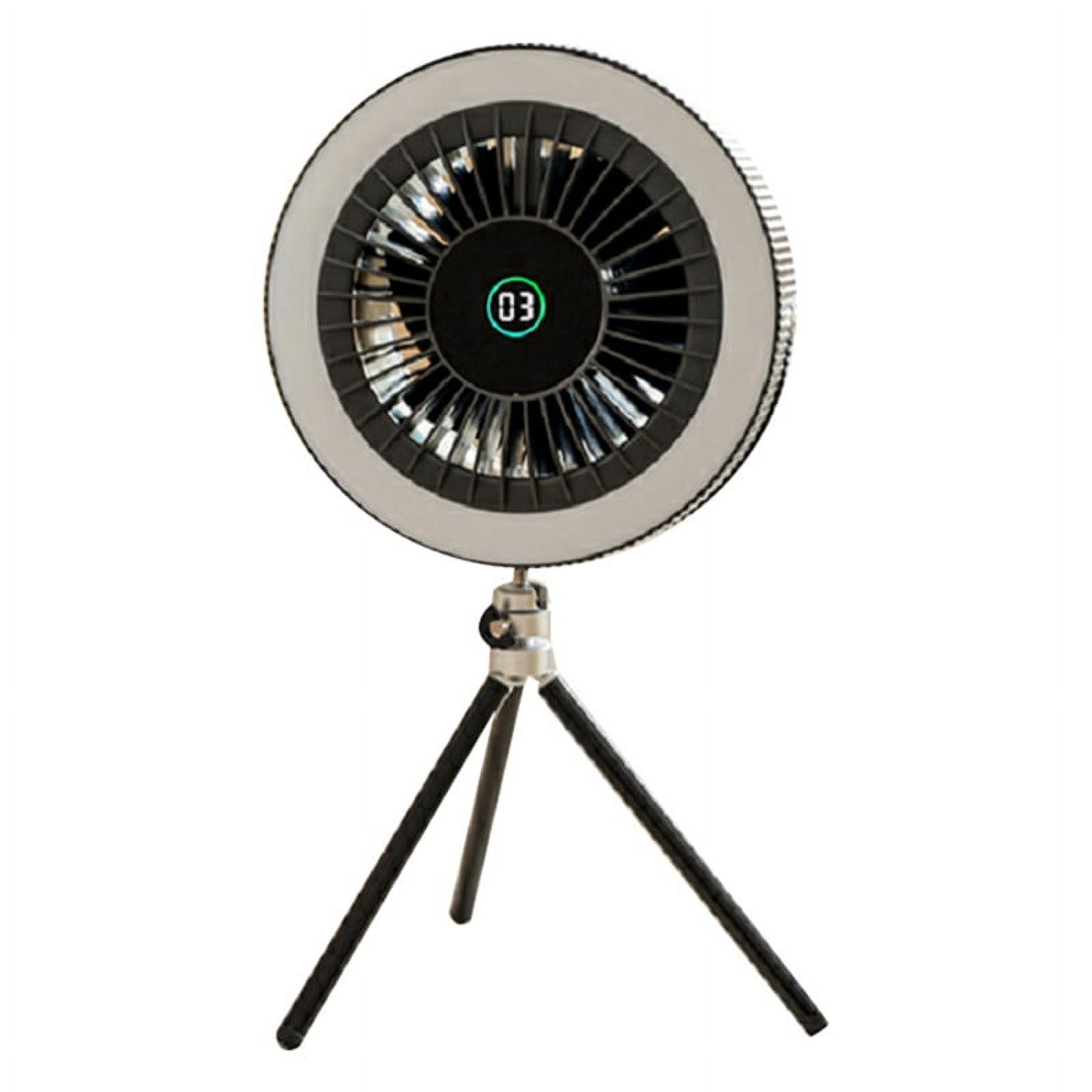 Outdoor Portable Camping Tent Fan with LED Light 4000Mah Rechargeable