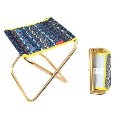 Outdoor Portable Folding Stool, Collapsible Slacker Chair Seat Lightweight Fold Stool with Carry Bag for Fishing Camping