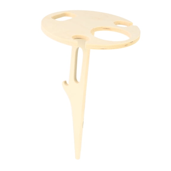 Outdoor Portable Folding Wooden Wine Table with Wine Glass Rack for Backyard Picnic