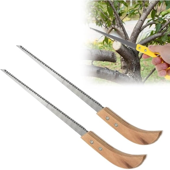 Outdoor Portable Hand Saw, 2025 New 9 Inch Household Garden Small Hand Saw, Rugged Triple Razor Tooth Steel Mini Hand Saw for Camping, Pruning, Backpacking, Survival, Gardening(Wooden 2pcs)