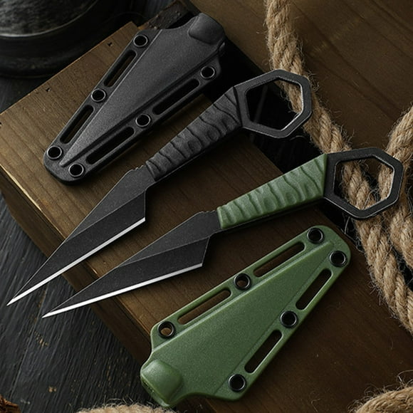 Outdoor Portable Mini Stainless Steel Knife | Multifunctional With Scabbard & Necklace | Compact & Lightweight for Hiking, Camping, Survival | 6.38in Mirror Finish Blade | 1 Pc