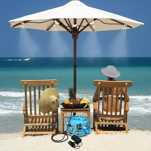Outdoor Portable Misting System with Pump, Misters for Outside Patio, Beach, Camping, Hiking, Boats, Golf Carts