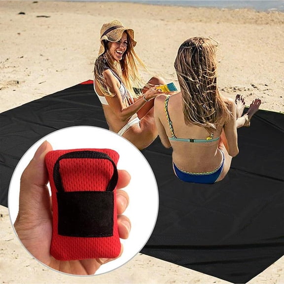 Outdoor Portable Nylon Folding Pocket Picnic Mat for Camping and Hiking – Lightweight Beach Mat with Compact Carrying and Sand-