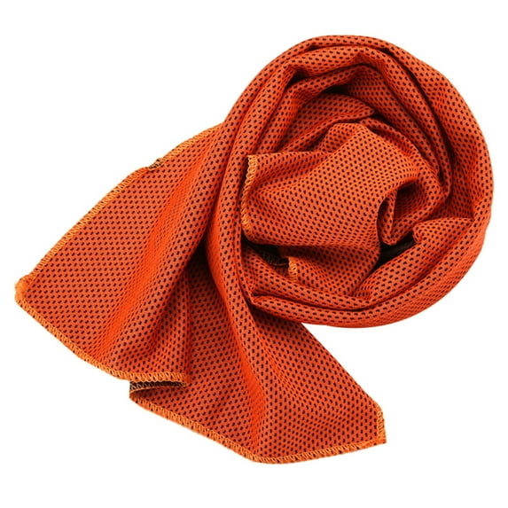 Outdoor Portable Sports Gym Yoga Golf Quick Dry Instant Ice Cold Cooling Towel-Orange